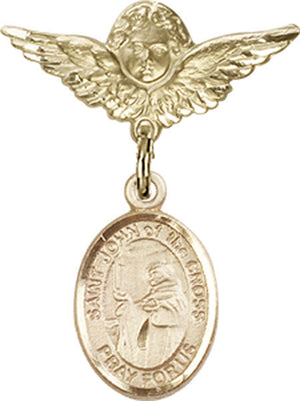 St. John of the Cross Charm and Angel with Smaller Wings Badge Pin