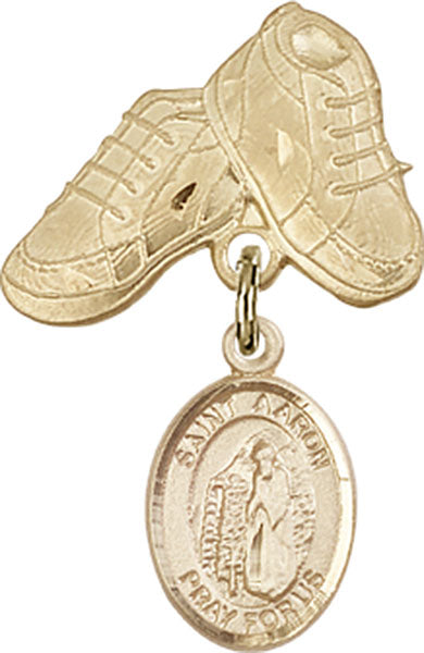 St. Aaron Charm and Baby Boots Pin