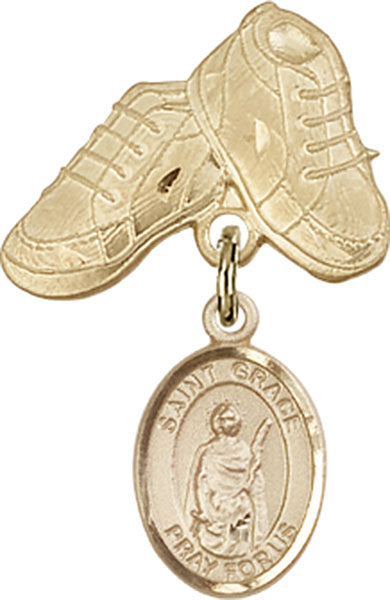 St. Grace Charm and Baby Boots Pin