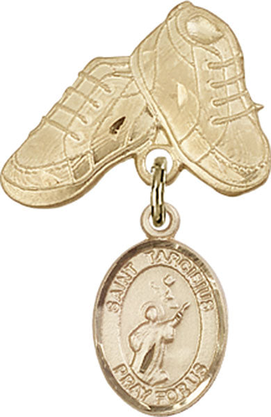 St. Tarcisius Charm and Baby Boots Pin