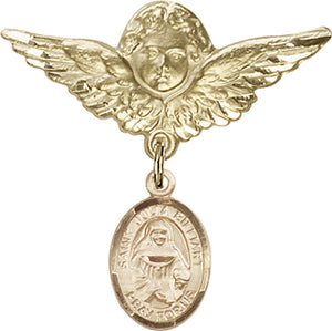 St. Julia Billiart Charm and Angel with Larger Wings Badge Pin