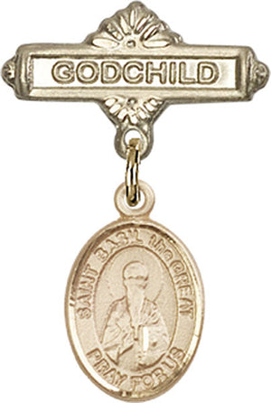 St. Basil the Great Charm and Godchild Badge Pin