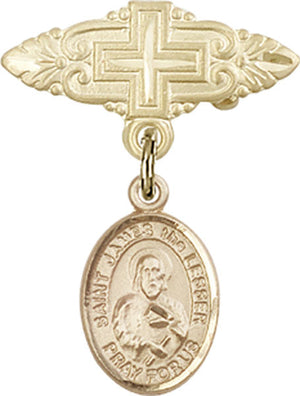 St. James the Lesser Charm and Badge Pin with Cross