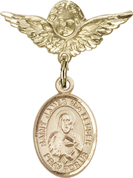 St. James the Lesser Charm and Angel with Smaller Wings Badge Pin