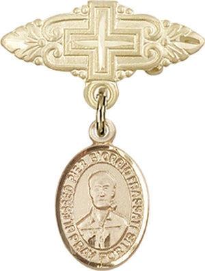 Blessed Pier Giorgio Frassati Charm and Badge Pin with Cross