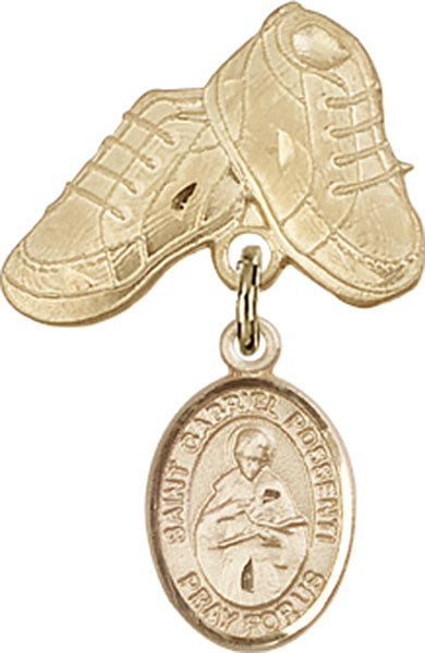 St. Gabriel Possenti Charm and Baby Boots Pin