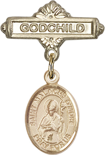 St. Malachy O'More Charm and Godchild Badge Pin