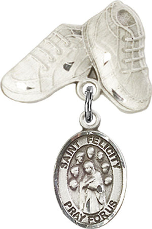 St. Felicity Charm and Baby Boots Pin