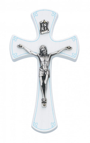 Baby Crucifix with Blue Trim