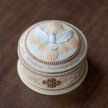 Cream Seven Gifts of the Holy Spirit Keepsake Box