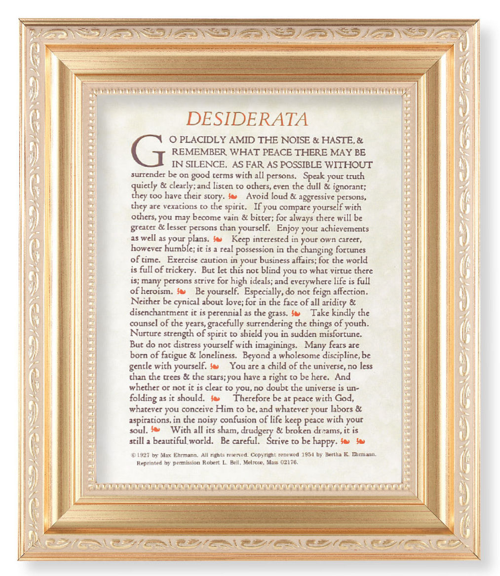 Desiderata Poem 8x10 Framed Print Under Glass