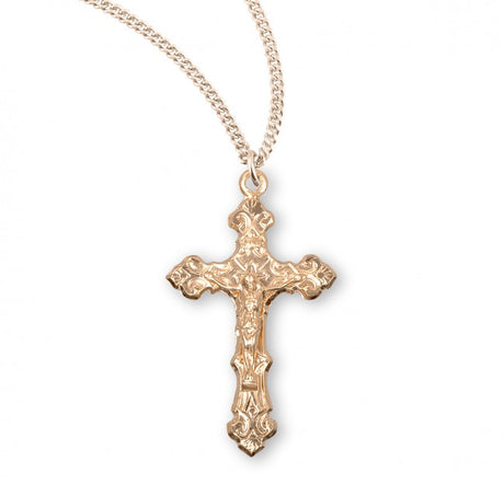 Fancy Fleur de Lis Crucifix Pendant - 3 sizes available