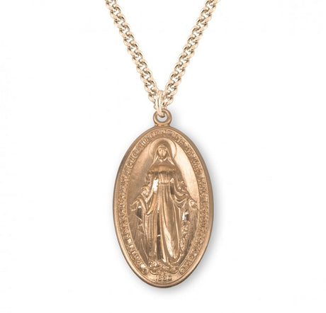 Deluxe Oval Miraculous Medal for Men