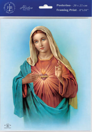 Immaculate Heart of Mary Print - Sold in 3 per pack