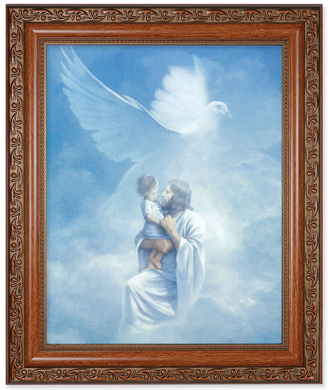 Jesus Holding Child In Heaven 8x10 Framed Print Under Glass