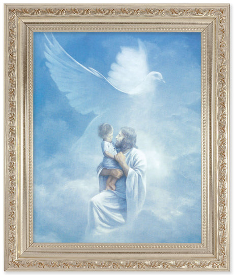 Jesus Holding Child In Heaven 8x10 Framed Print Under Glass