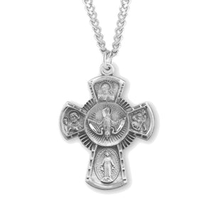 4-Way Cross Sterling Silver Pendant for Men