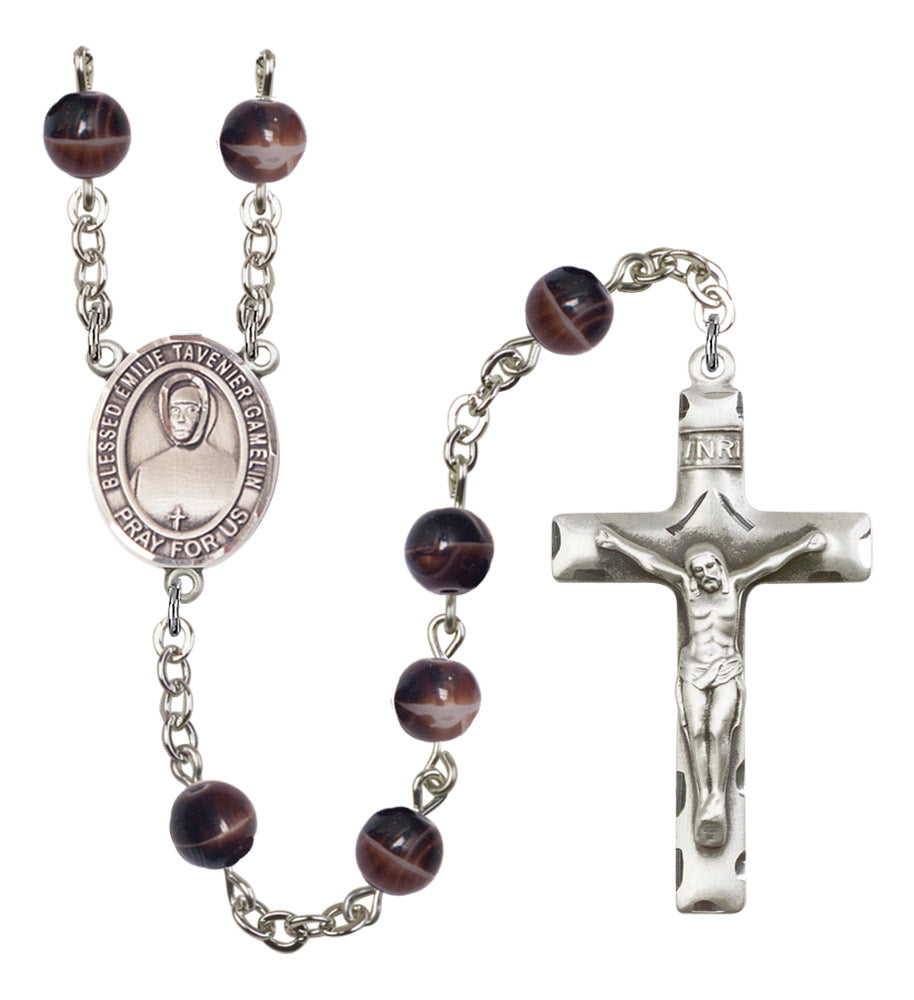 Blessed Emilie Tavernier Gamelin Silver Plated Rosary for Men