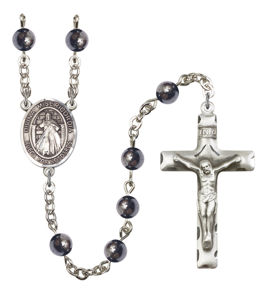 Divina Misericordia Silver Plated Rosary for Men