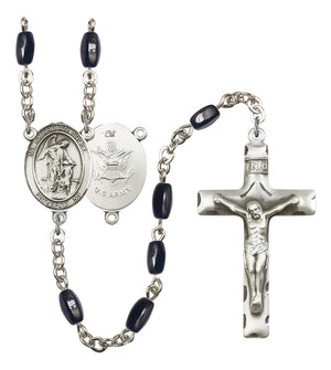 Guardian Angel Army Silver Plated Rosary for Men