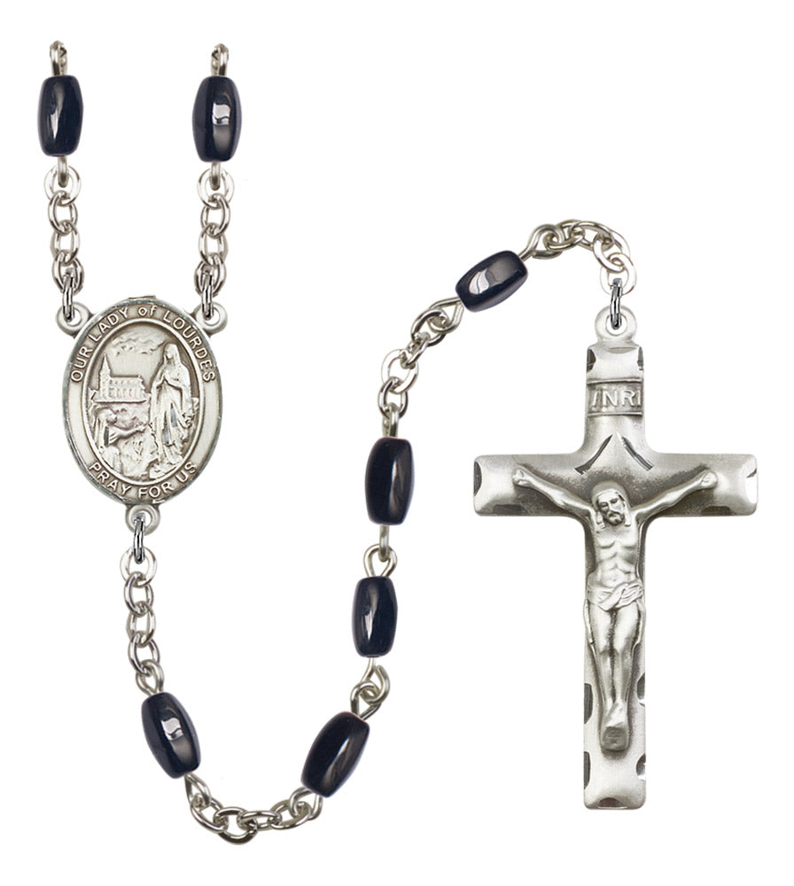 Our Lady of Lourdes Silver Plated Rosary for Men