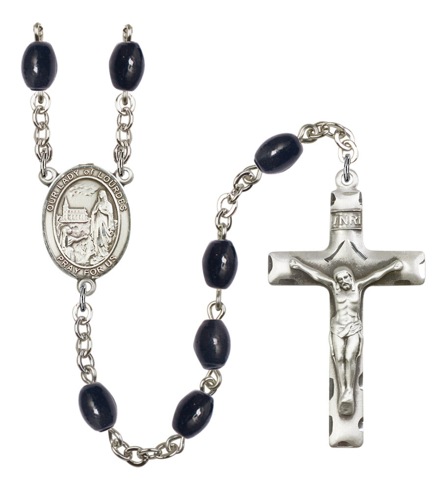 Our Lady of Lourdes Silver Plated Rosary for Men