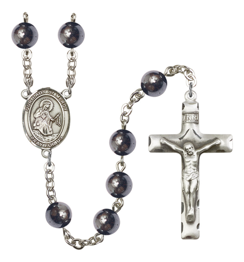 Our Lady of Mercy Silver Plated Rosary for Men