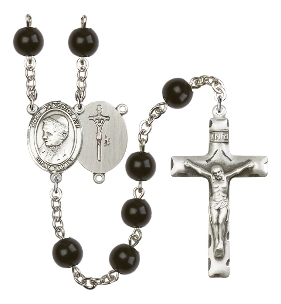 Pope Emeritace  Benedict XVI Silver Plated Rosary for Men