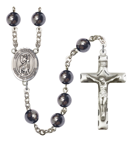 San Cristobal Silver Plated Rosary for Men