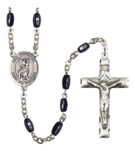 San Cristobal Silver Plated Rosary for Men