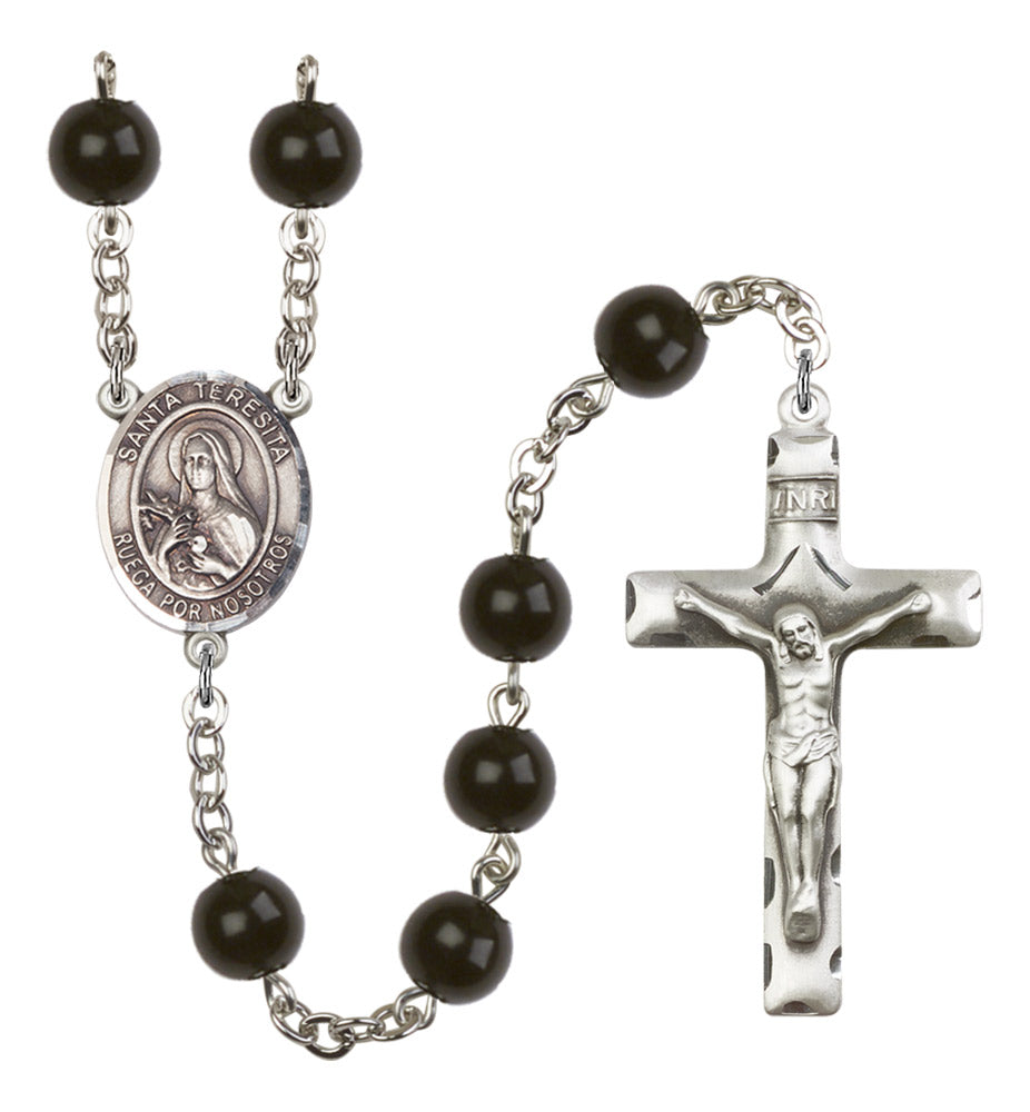 Santa Teresita Silver Plated Rosary for Men