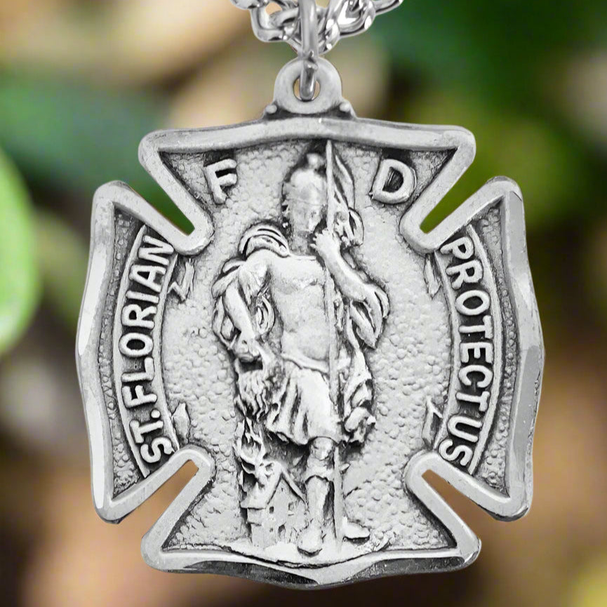 St. Florian Firefighter Sterling Silver Medal for Men – Catholic Faith ...