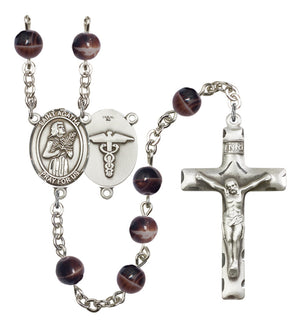 St. Agatha Nurse Silver Plated Rosary for Men