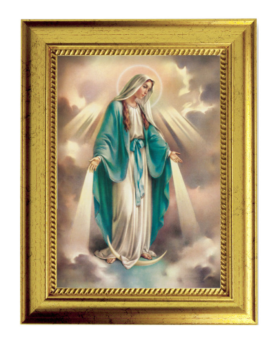 Our Lady of Grace 5x7 Print in Gold-Leaf Frame