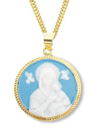 Our Lady of Perpetual Help Cameo Necklace