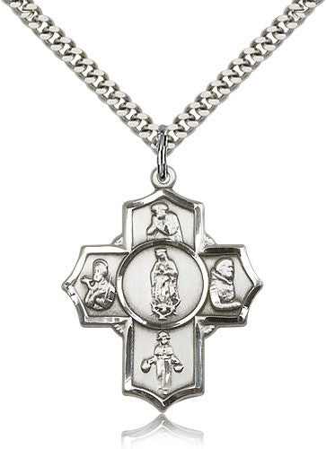 5-Way Hispanic Saint Cross Pendant