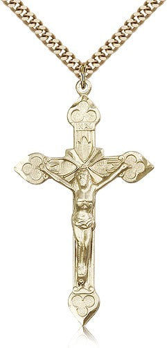 Men's Spade Tip Crucifix Pendant