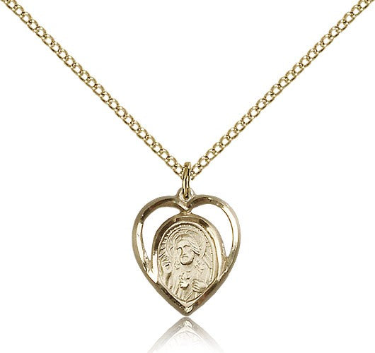 Open-Cut Heart Shaped Scapular Pendant for Women