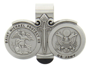 St. Michael U.S. Army Visor Clip Pewter