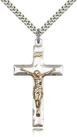 Classic Matte Crucifix Pendant Two-Tone