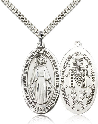 Classic Oval Miraculous Medal for Men