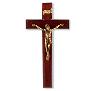 Salerni Corpus Dark Cherry Wall Crucifix - 11 inch