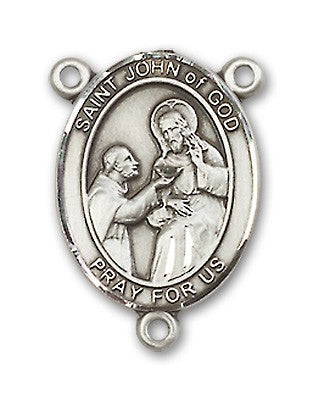 St. John of God Rosary Centerpiece Sterling Silver or Pewter