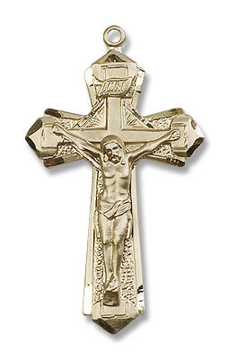 Men's Pointed Edge Crucifix Pendant