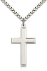 High Polish Cross Pendant Beveled Edge for Men