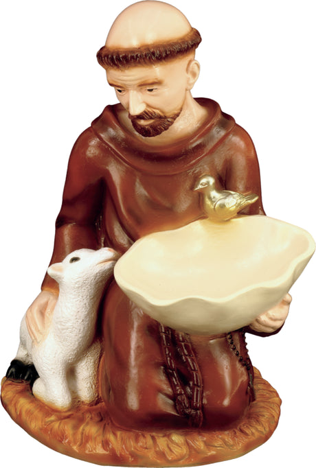 Saint Francis Bird Feeder Plastic Statue - 16 Inch