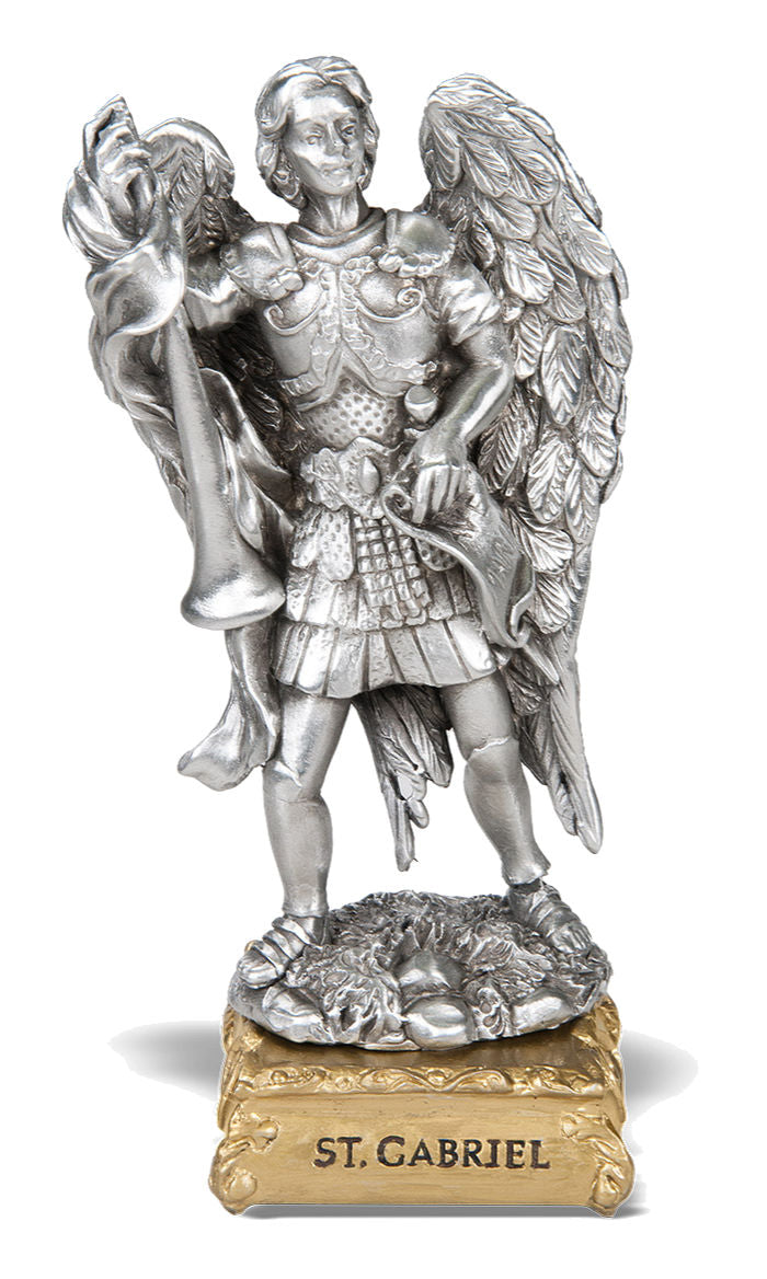 St. Gabriel Pewter Statue 4 Inch – Catholic Faith Store