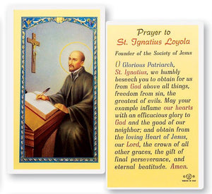 St. Ignatius Loyola Laminated Prayer Card