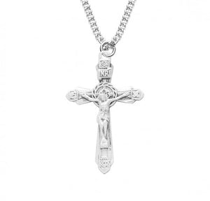 Four Flower Tip Crucifix Necklace for Women