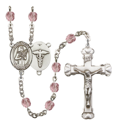 St. Agatha Nurse Birthstone Rosary for Women